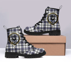 Hannay Modern Tartan Crest Leather Boots