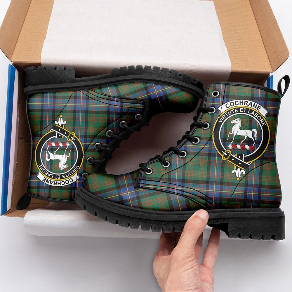 Cochrane Ancient Tartan Crest Leather Boots