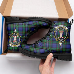 Robertson Hunting Modern Tartan Crest Leather Boots