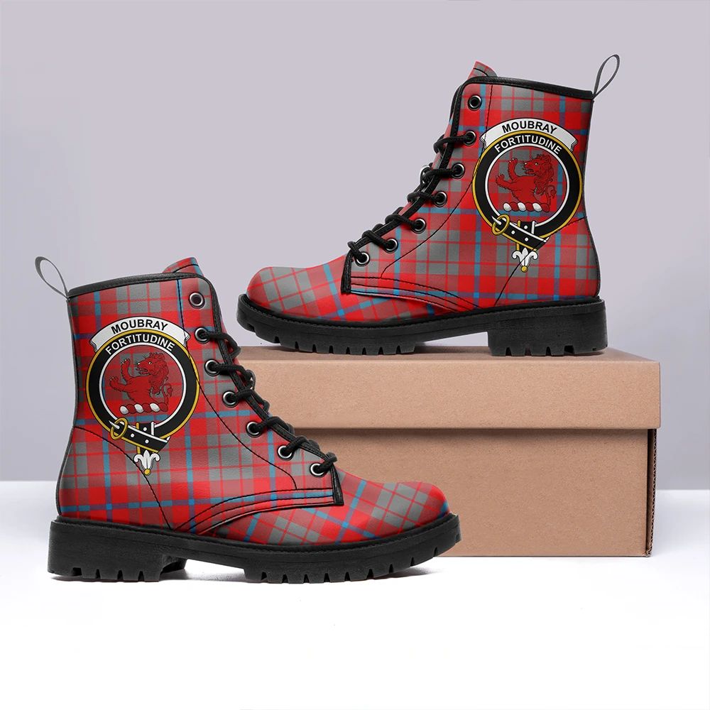 Moubray Tartan Crest Leather Boots