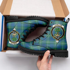 Hamilton Hunting Ancient Tartan Crest Leather Boots