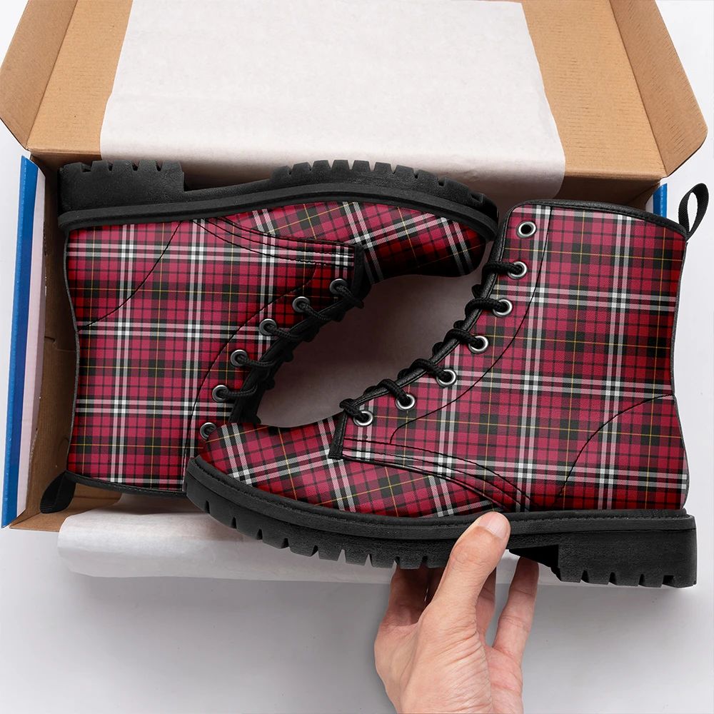 Little Tartan Leather Boots