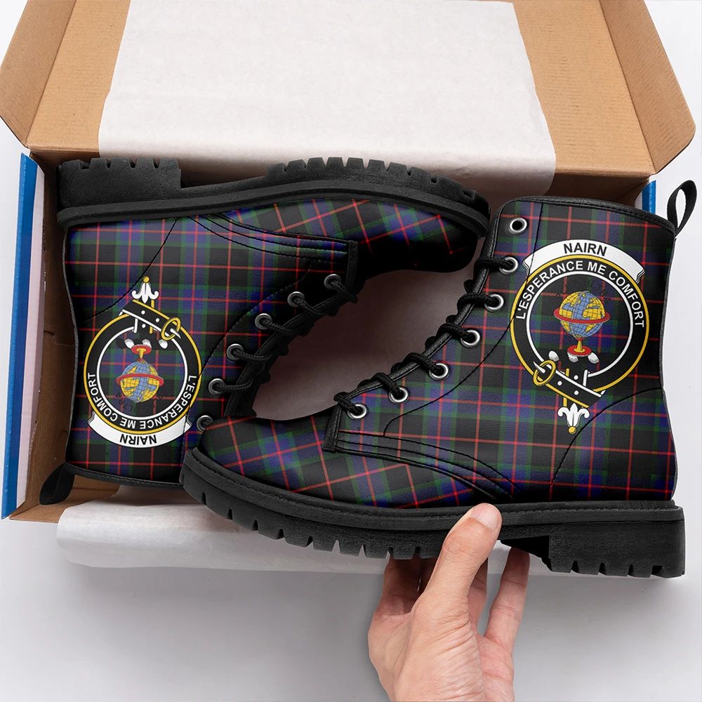 Nairn Tartan Crest Leather Boots