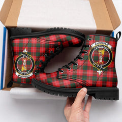 Chisholm Modern Tartan Crest Leather Boots