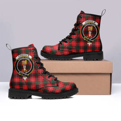 Chisholm Modern Tartan Crest Leather Boots