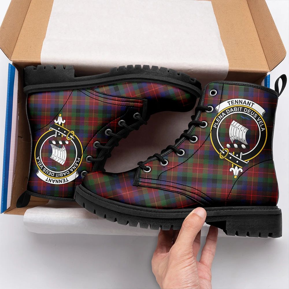 Tennant Tartan Crest Leather Boots