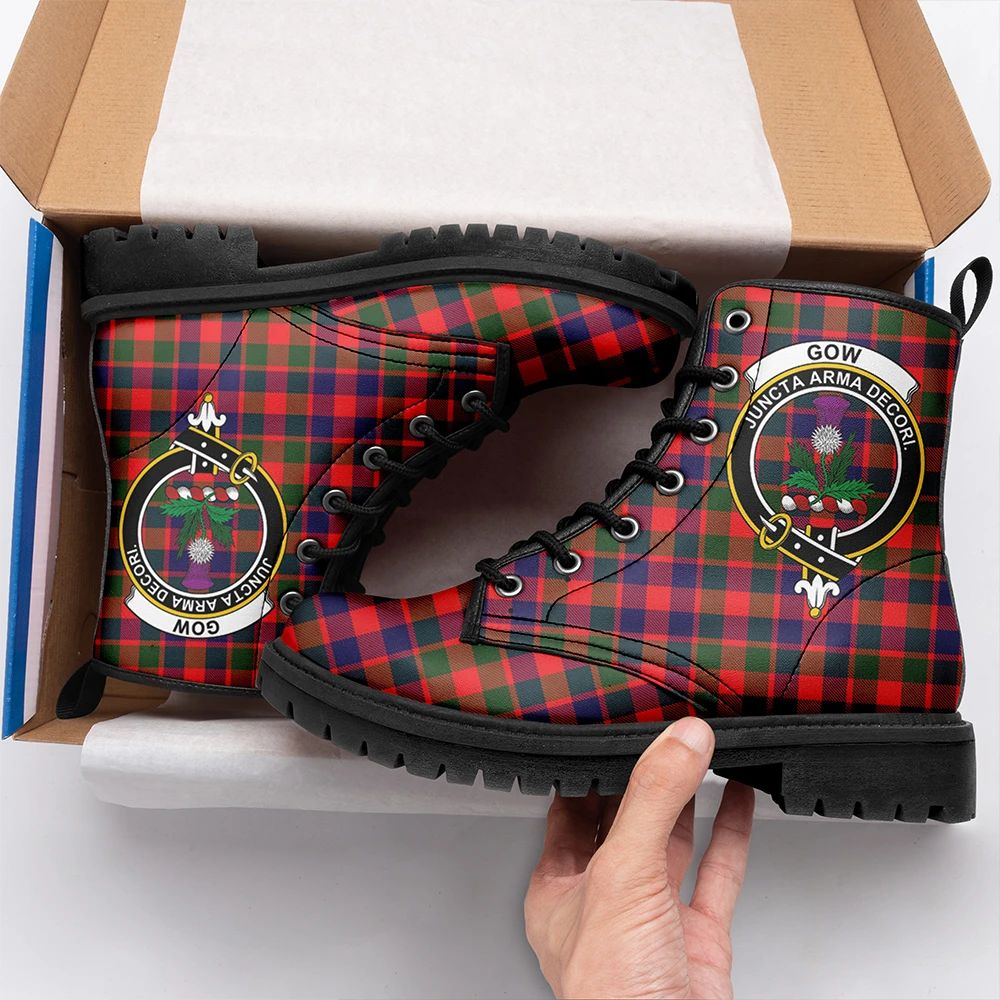 Gow Modern Tartan Crest Leather Boots