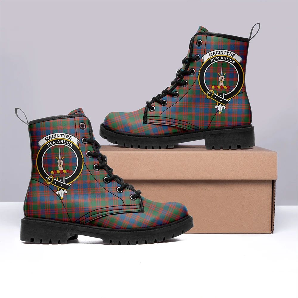 MacIntyre Ancient Tartan Crest Leather Boots