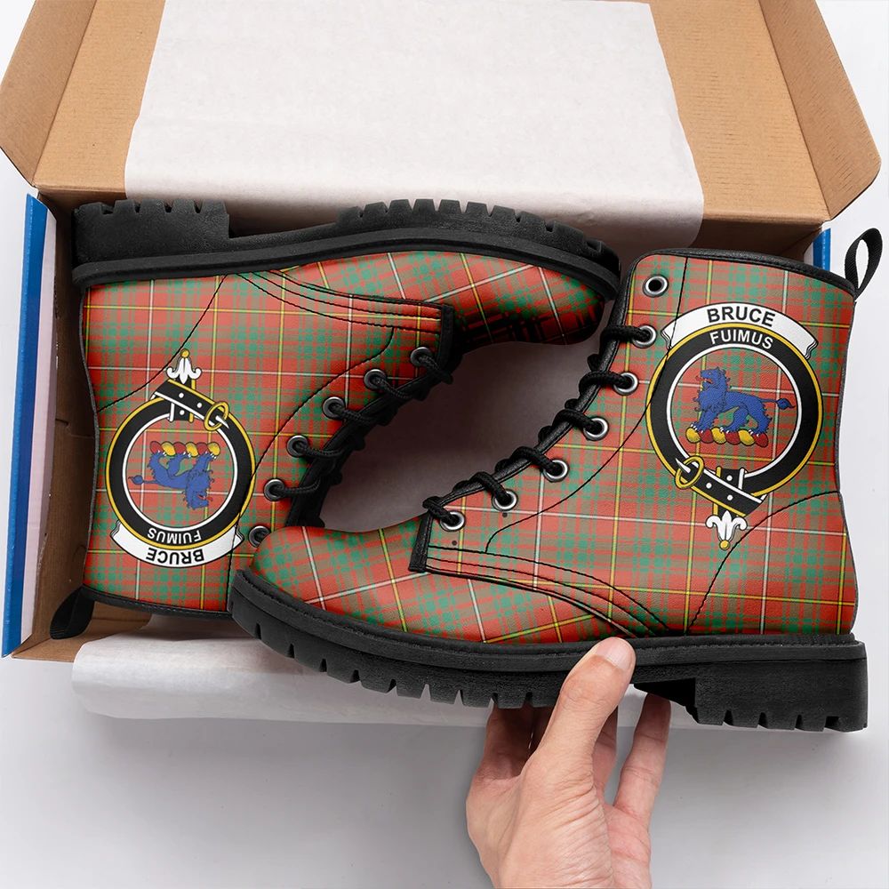 Bruce Ancient Tartan Crest Leather Boots