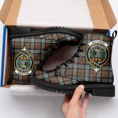 MacLaren Weathered Tartan Crest Leather Boots