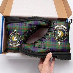 Stewart Of Appin Hunting Modern Tartan Crest Leather Boots