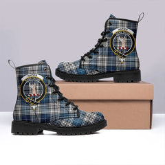 Napier Modern Tartan Crest Leather Boots