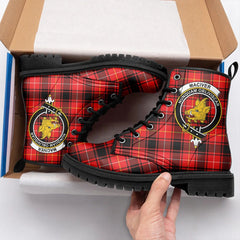 MacIver Modern Tartan Crest Leather Boots