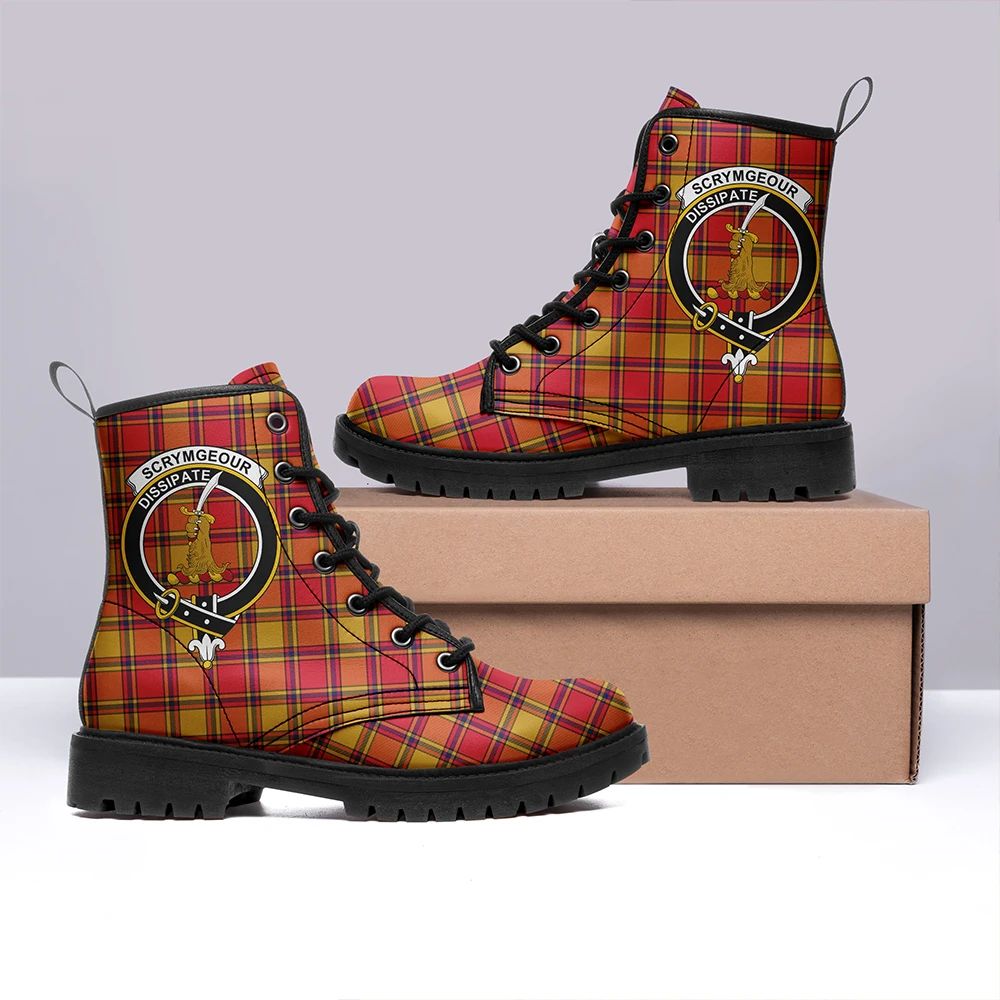 Scrymgeour Tartan Crest Leather Boots