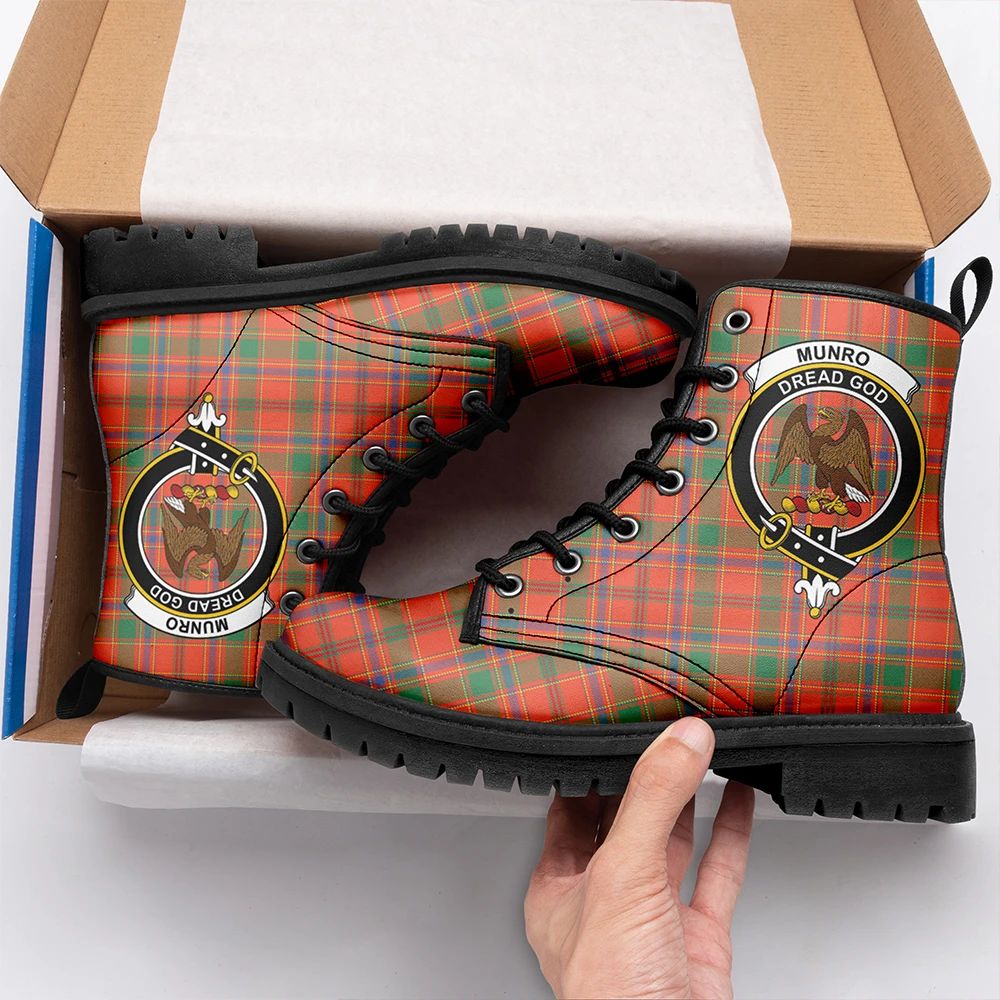 Munro Ancient Tartan Crest Leather Boots