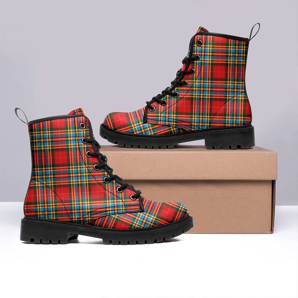 Chattan Tartan Leather Boots