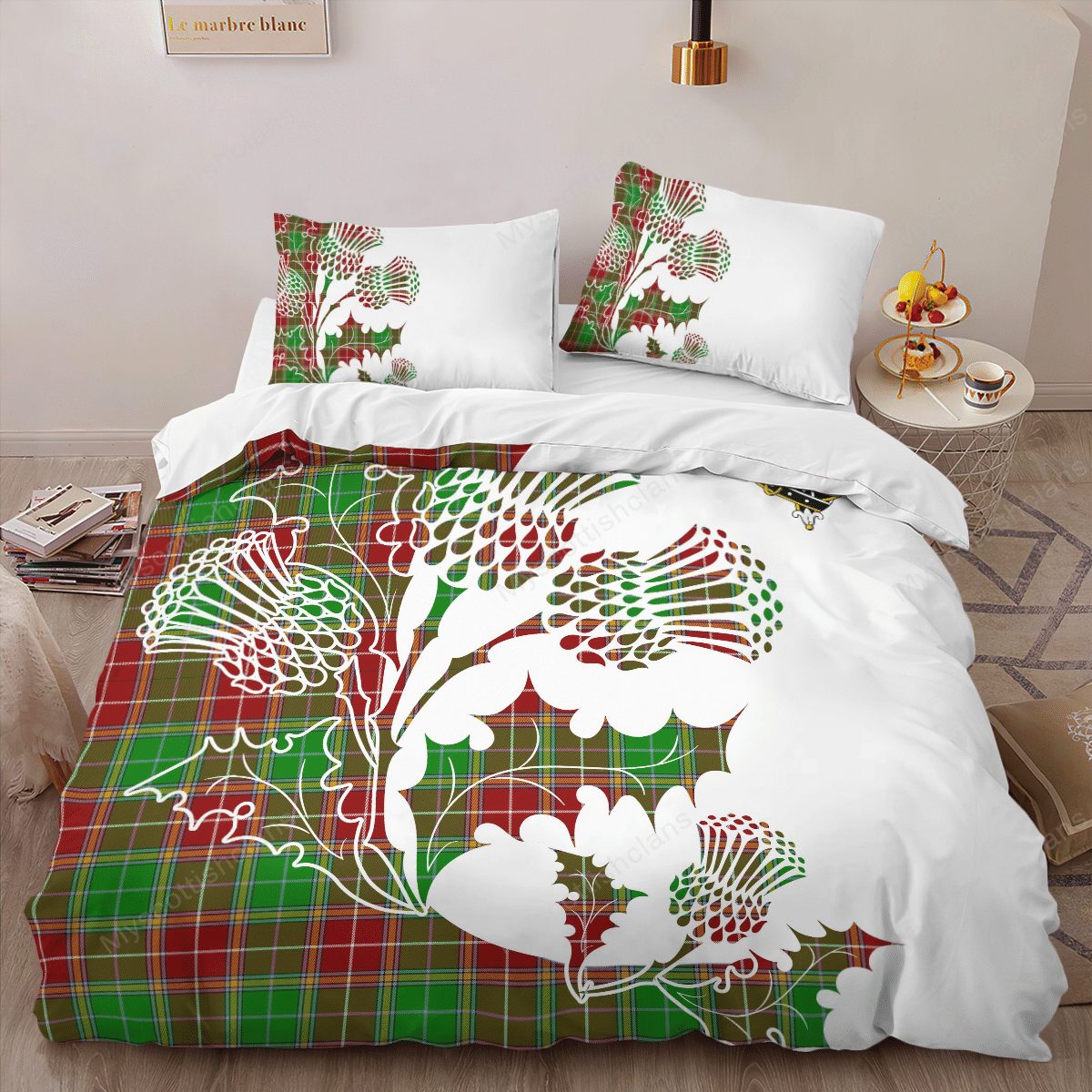 Baxter Tartan Crest Bedding Set - Thistle Style