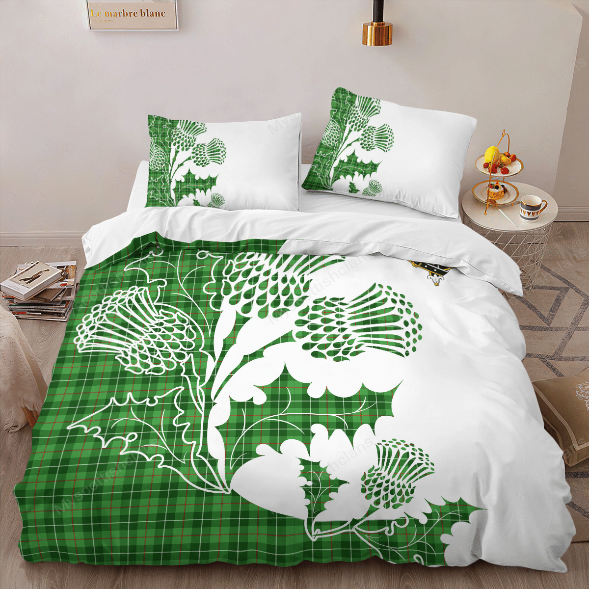 Blane Tartan Crest Bedding Set - Thistle Style