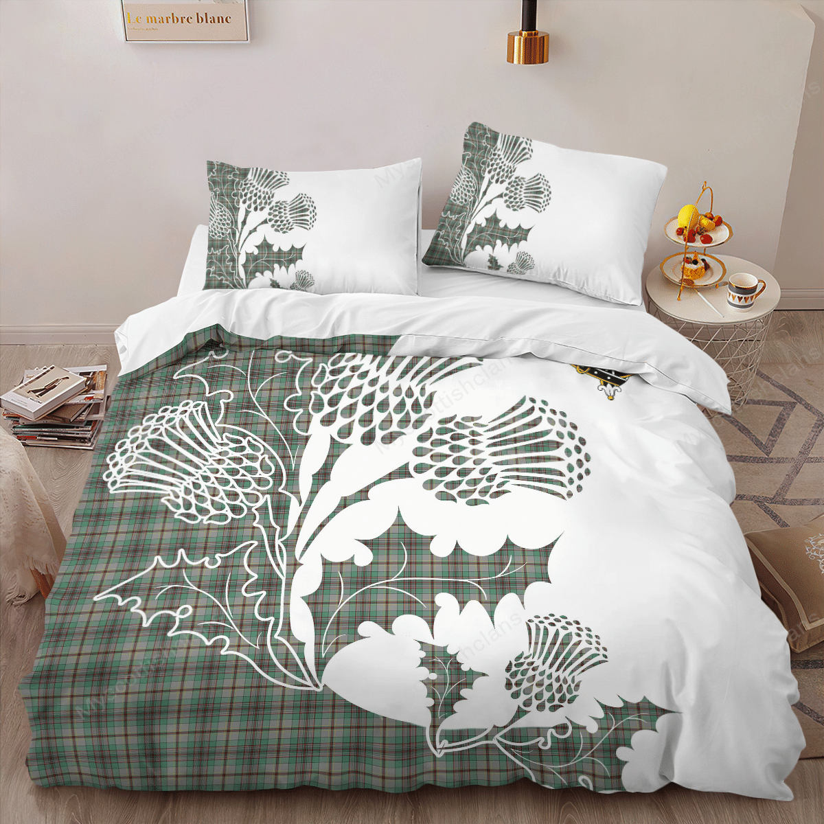 Craig Tartan Crest Bedding Set - Thistle Style