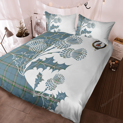 Clelland Tartan Crest Bedding Set - Thistle Style