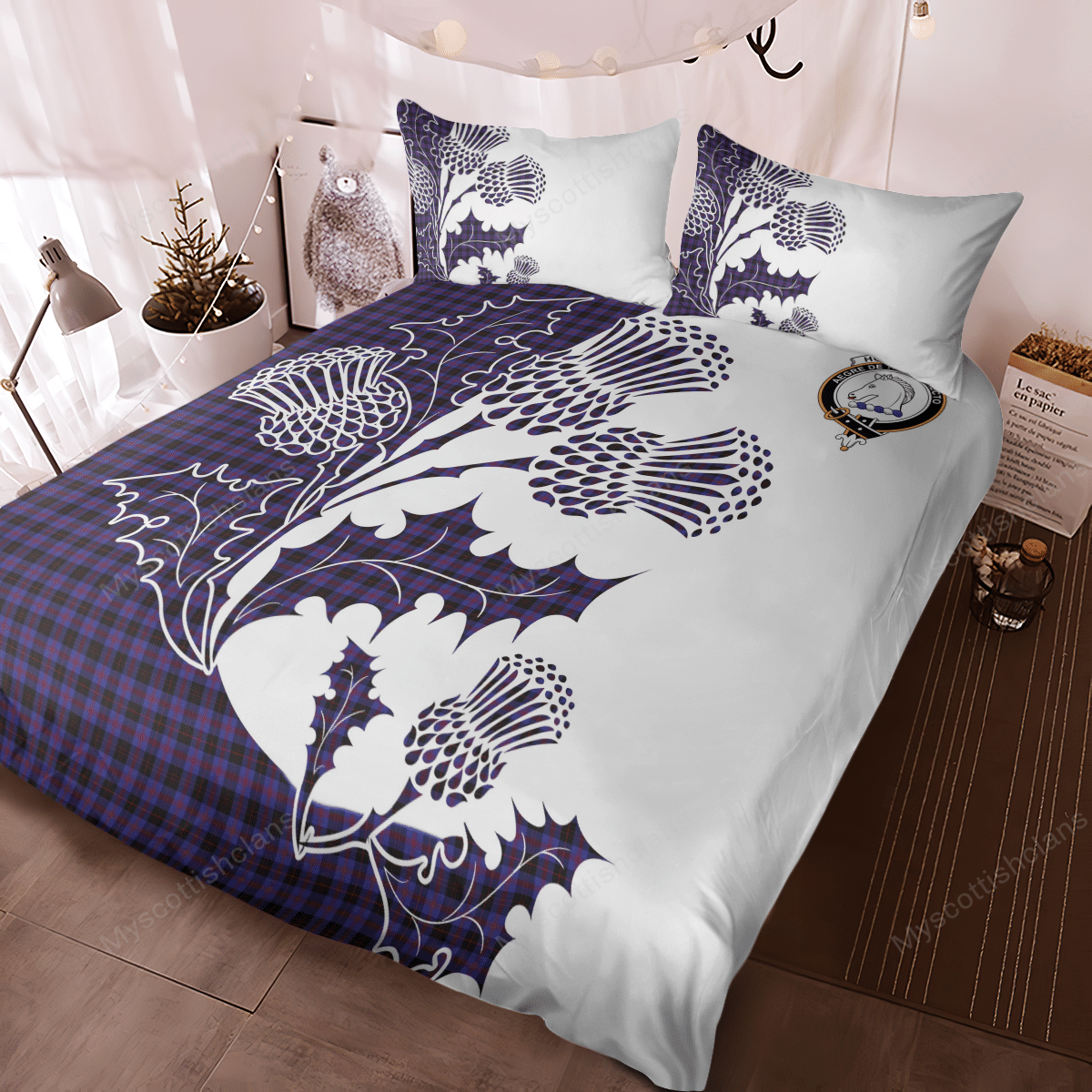 Horsburgh Tartan Crest Bedding Set - Thistle Style