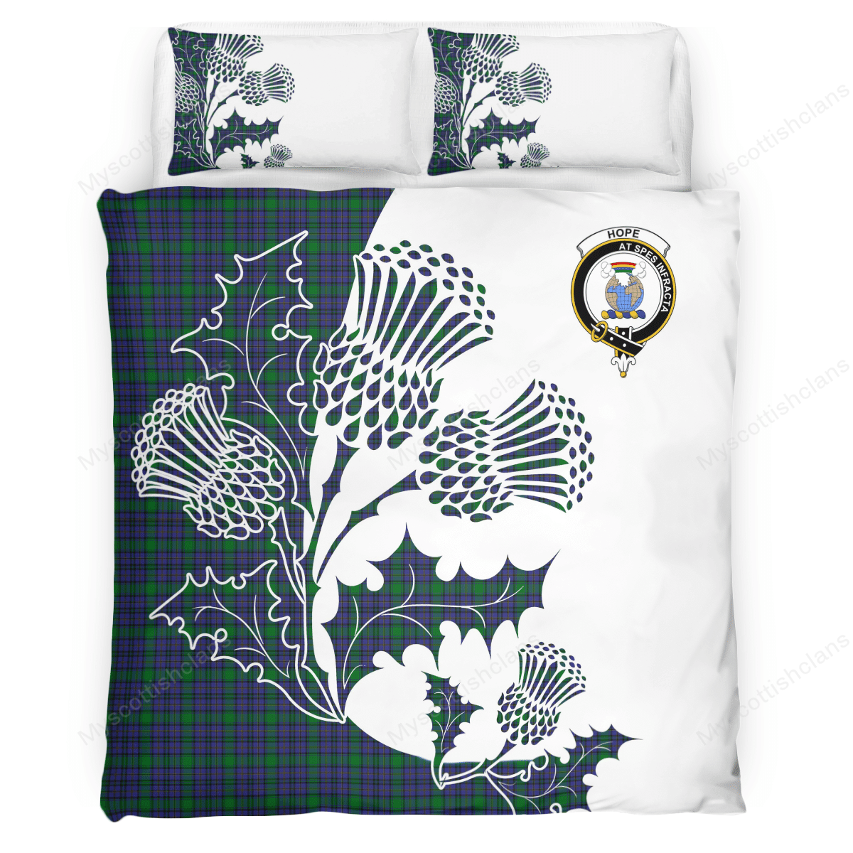 Hope Tartan Crest Bedding Set - Thistle Style