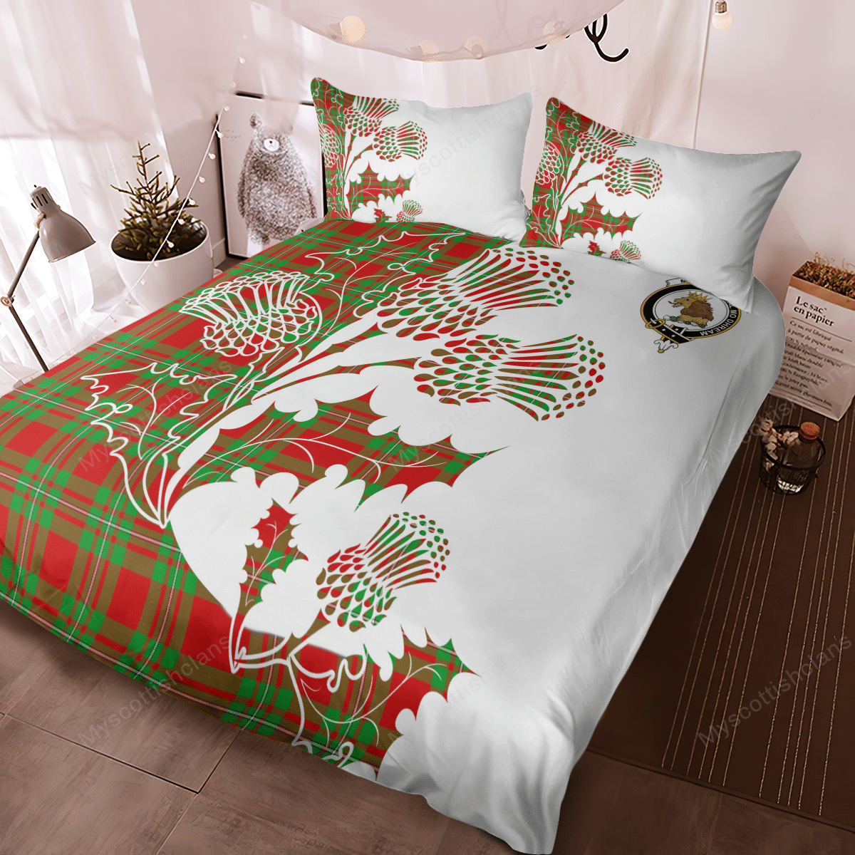 MacGregor Tartan Crest Bedding Set - Thistle Style