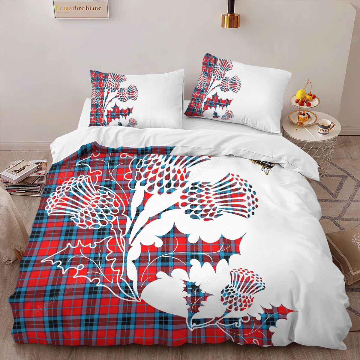 MacTavish Tartan Crest Bedding Set - Thistle Style