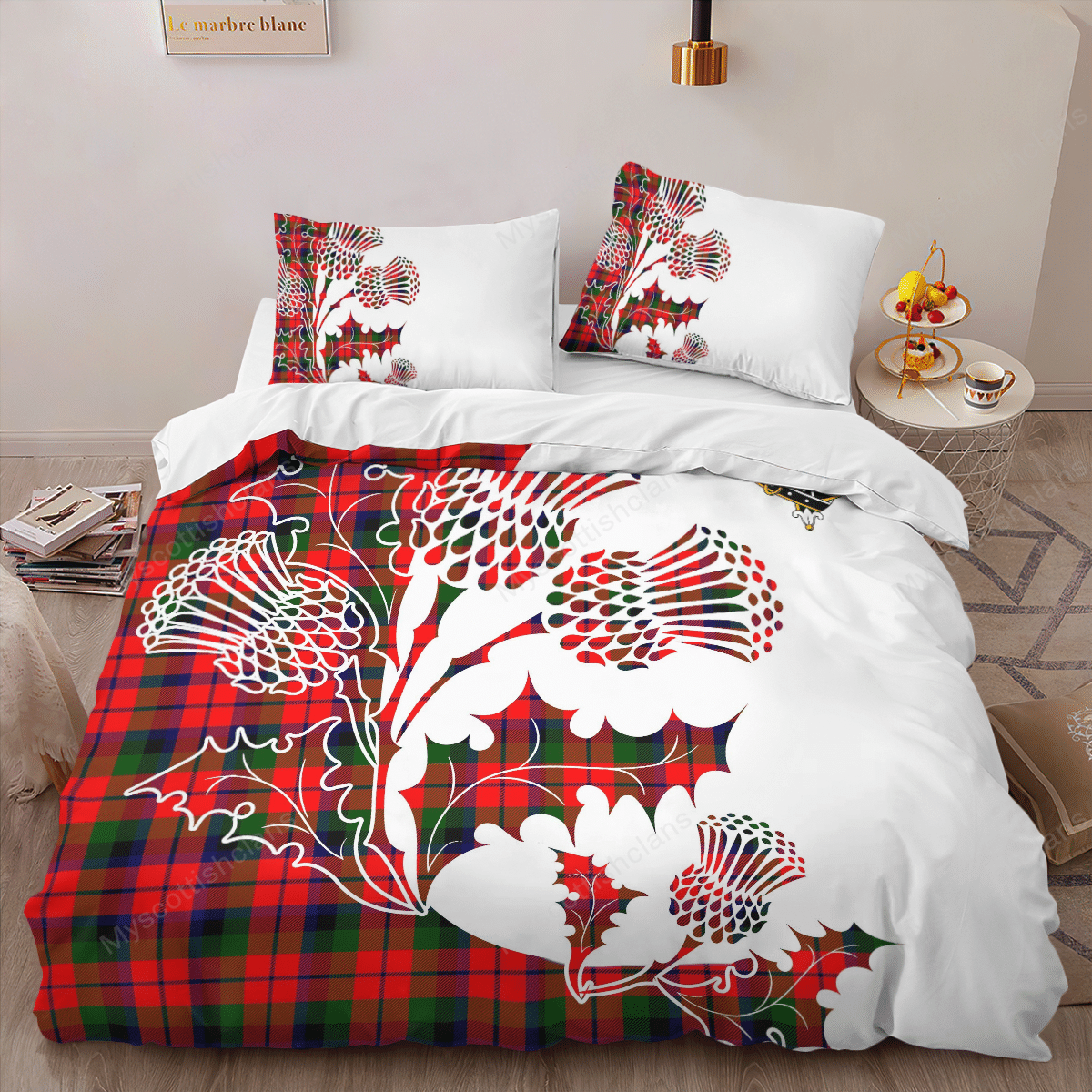 MacNaughten Tartan Crest Bedding Set - Thistle Style