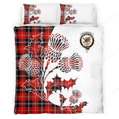 Marjoribanks Tartan Crest Bedding Set - Thistle Style