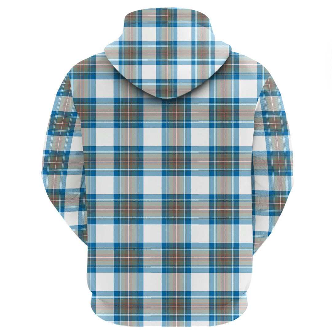 Stewart Muted Blue Tartan Hoodie