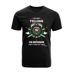 Bethune Tartan Crest T-shirt - I'm not yelling style