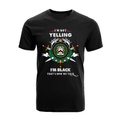 Black Tartan Crest T-shirt - I'm not yelling style