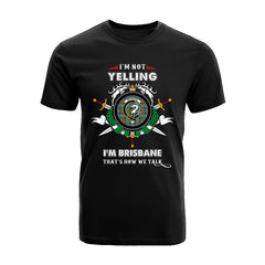 Brisbane Tartan Crest T-shirt - I'm not yelling style