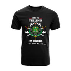 Collins Tartan Crest T-shirt - I'm not yelling style