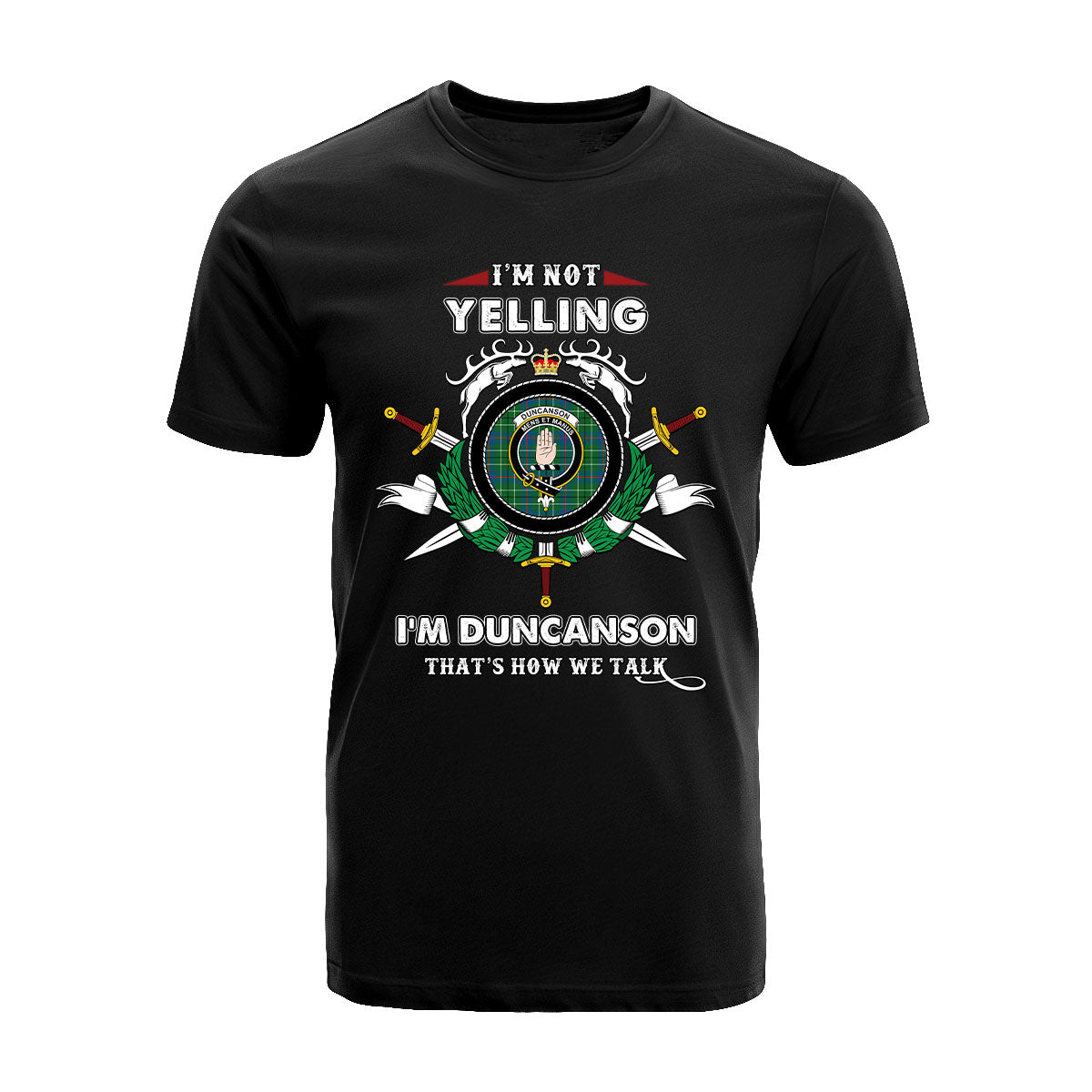 Duncanson Tartan Crest T-shirt - I'm not yelling style