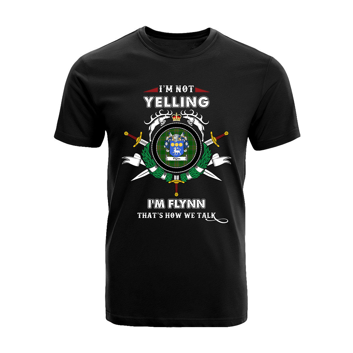 Flynn Tartan Crest T-shirt - I'm not yelling style