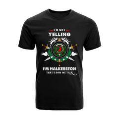 Halkerston Tartan Crest T-shirt - I'm not yelling style