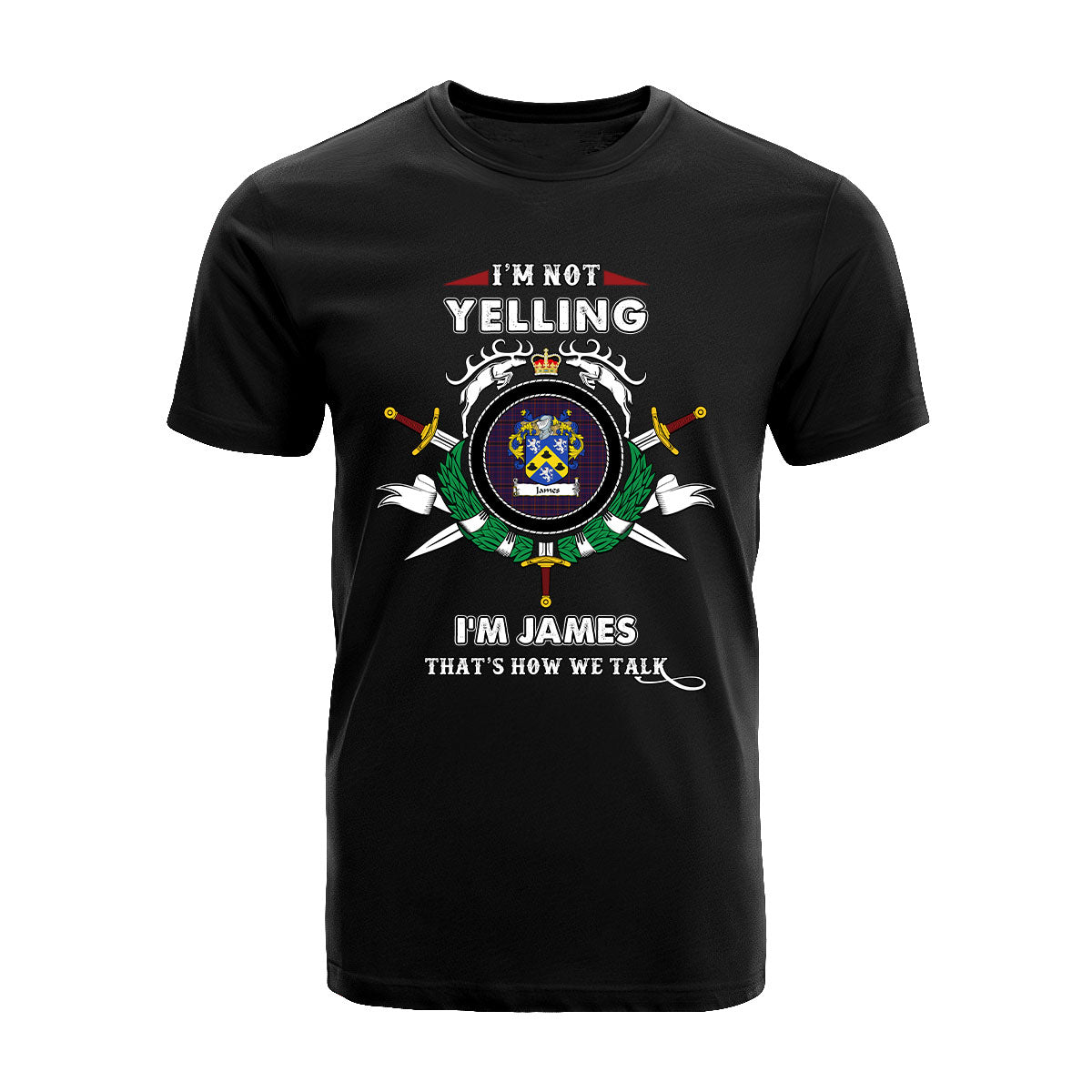 James Tartan Crest T-shirt - I'm not yelling style