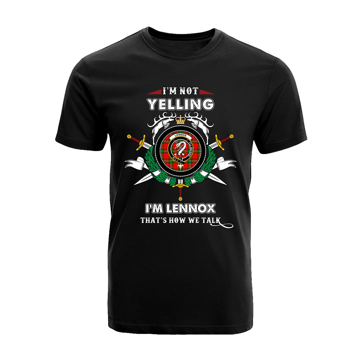 Lennox Tartan Crest T-shirt - I'm not yelling style