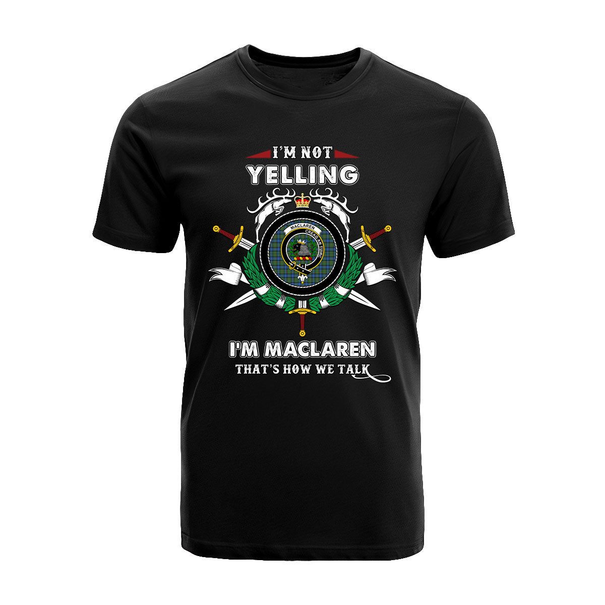 MacLaren Tartan Crest T-shirt - I'm not yelling style