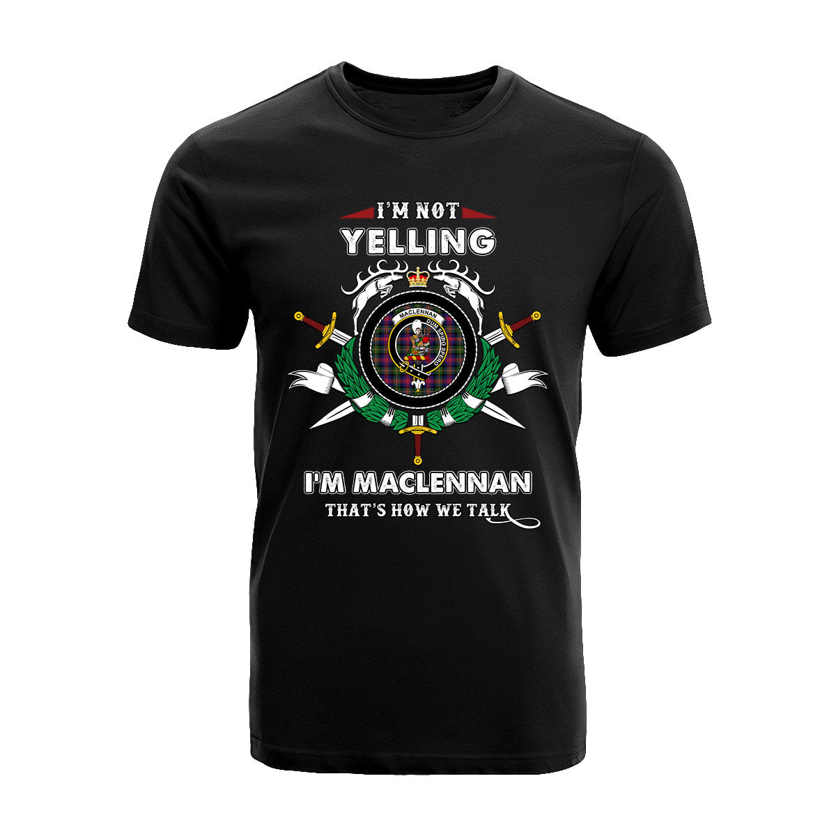 MacLennan Tartan Crest T-shirt - I'm not yelling style