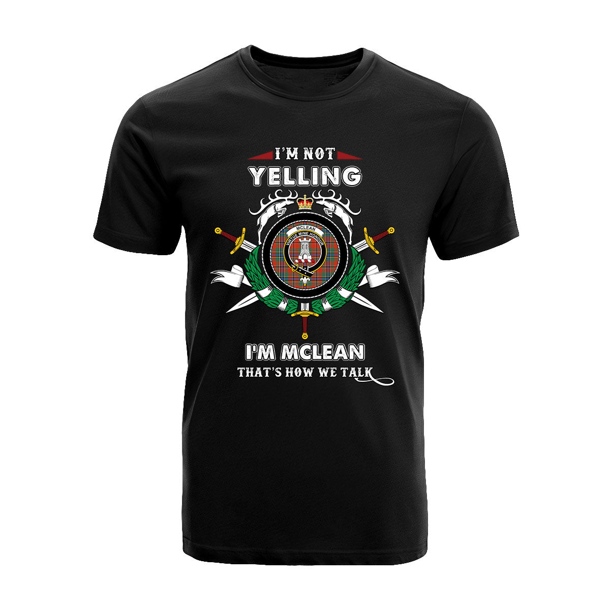 McLean Tartan Crest T-shirt - I'm not yelling style