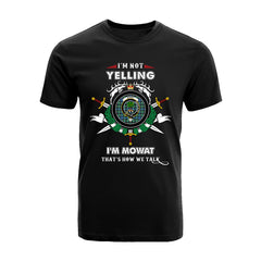 Mowat Tartan Crest T-shirt - I'm not yelling style