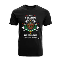 Pollock Tartan Crest T-shirt - I'm not yelling style