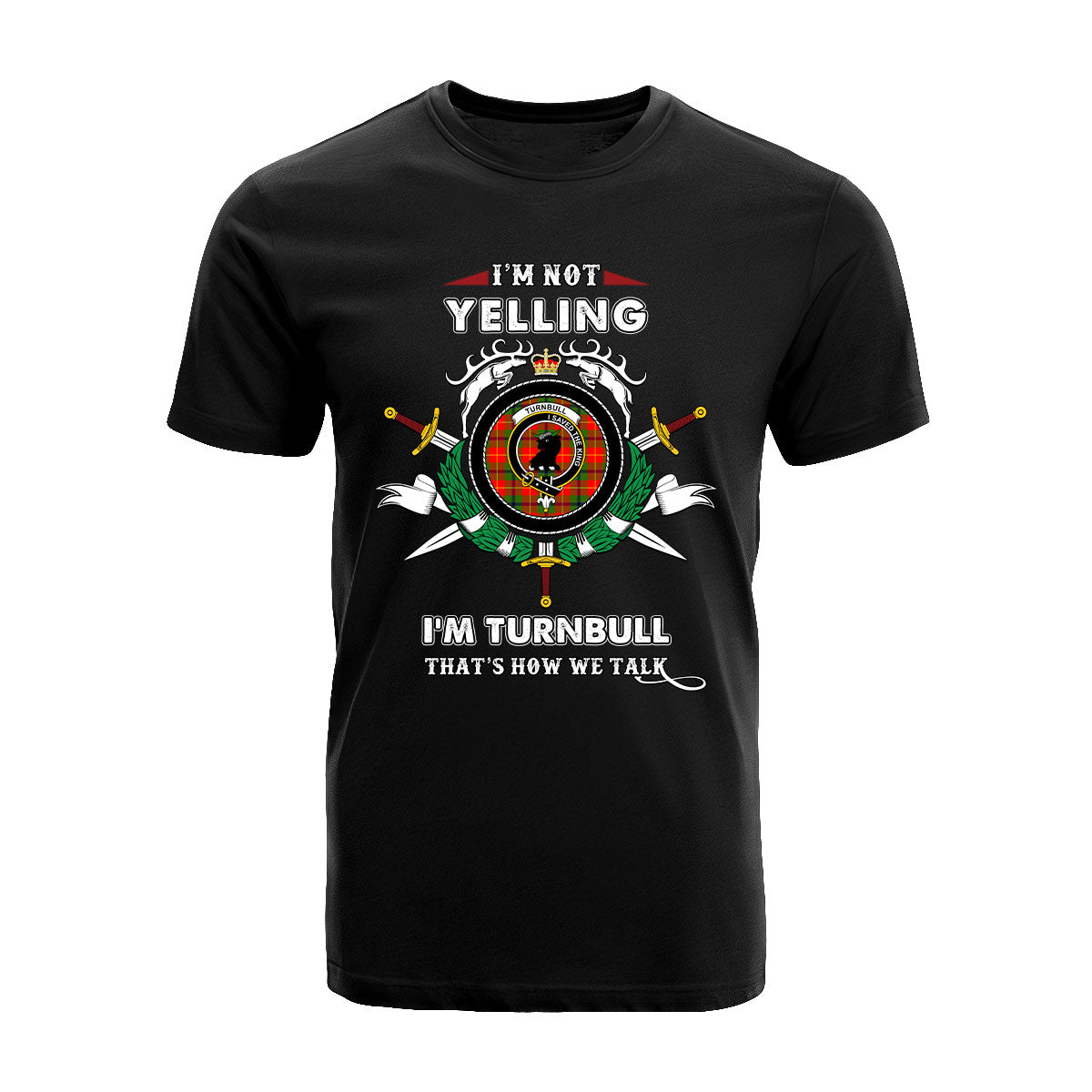 Turnbull Tartan Crest T-shirt - I'm not yelling style