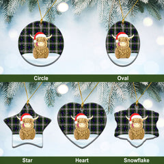 Blair Dress Tartan Christmas Ceramic Ornament - Highland Cows Style