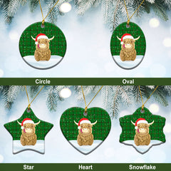 Don Tartan Christmas Ceramic Ornament - Highland Cows Style