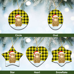 MacLeod of Lewis Modern Tartan Christmas Ceramic Ornament - Highland Cows Style