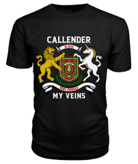 Callender Tartan Crest 2D T-shirt - Blood Runs Through My Veins Style